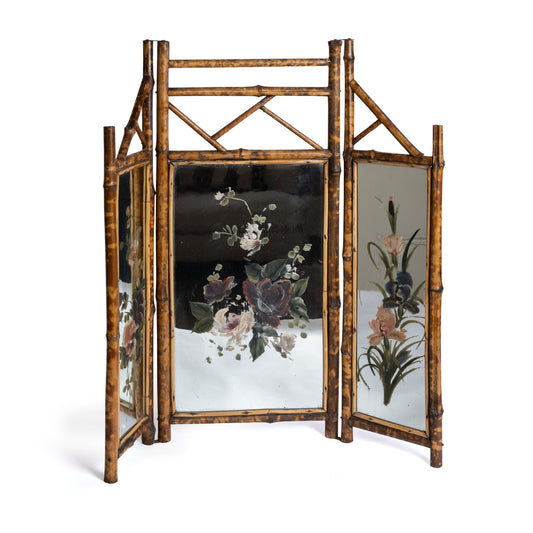 Antique Freestanding Bamboo Mirror